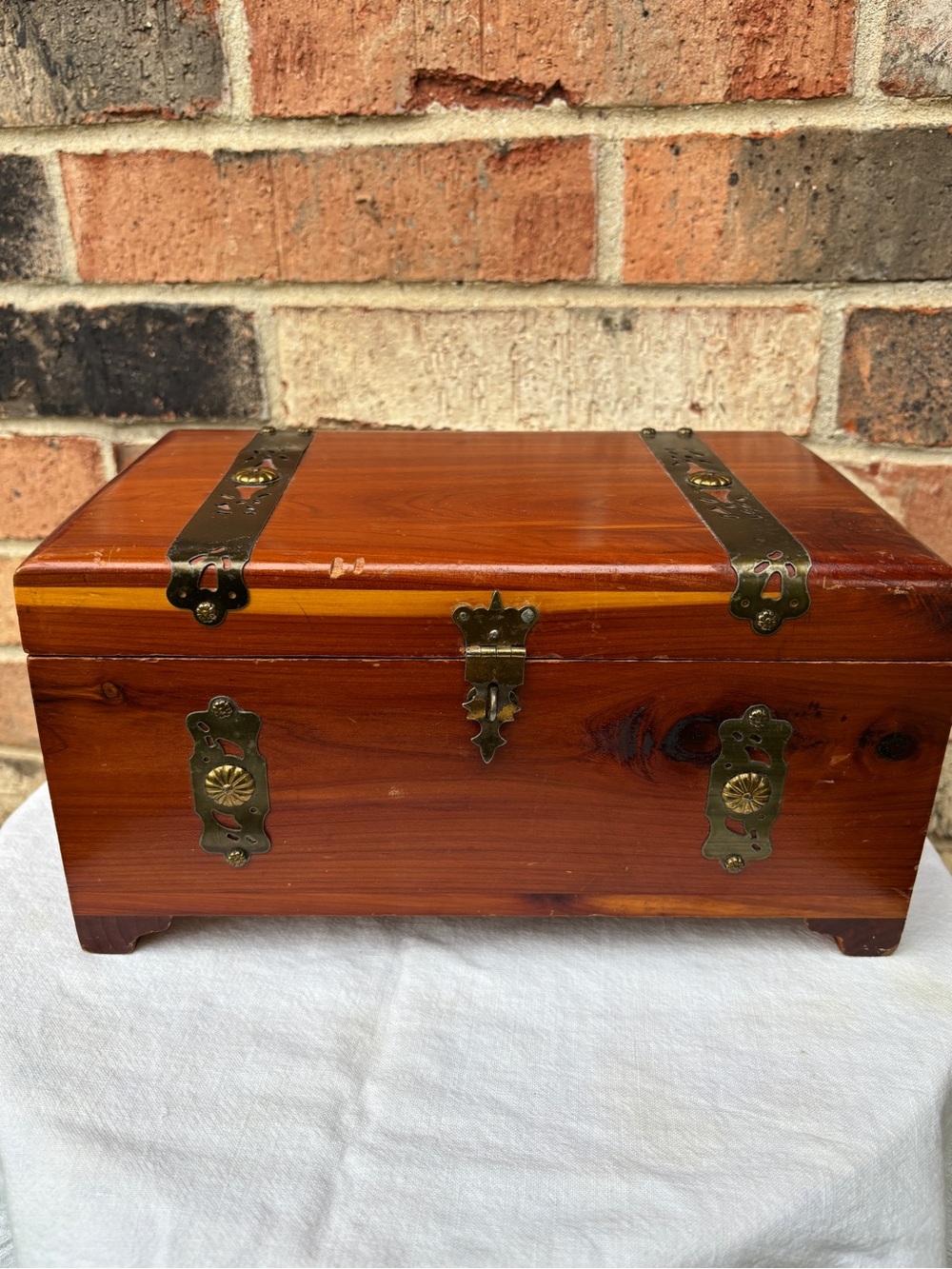 Vintage Cedar Chest with Metal Hardware